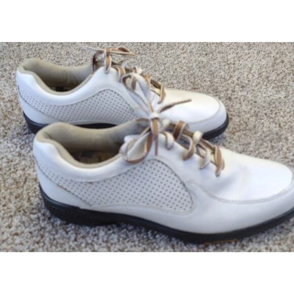 FootJoy eComfort Golf Spikes Women's 10M White Vented Leather - Picture 10 of 11